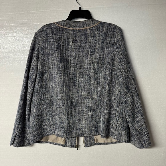 Pendleton Jacket Women 16W Deep V Neck Zip Up Tweed Multicolor Business Casual - Picture 8 of 11